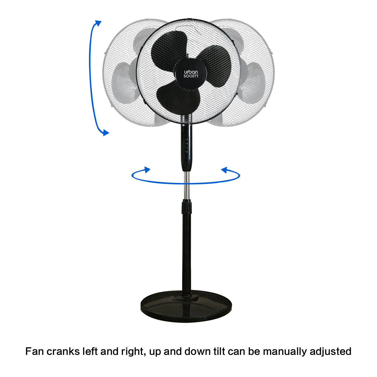 URBAN VENTILADOR DE PIE 45W NEGRO BASE CIRCULAR 555011